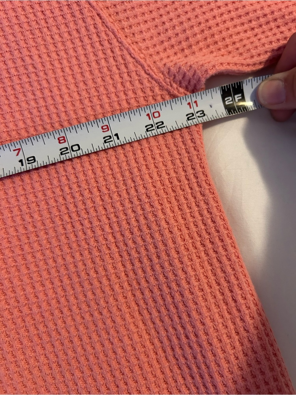 AERIE Waffle Knit Crewneck Sweater - Brown & pinkish peach - Picture 6 of 9